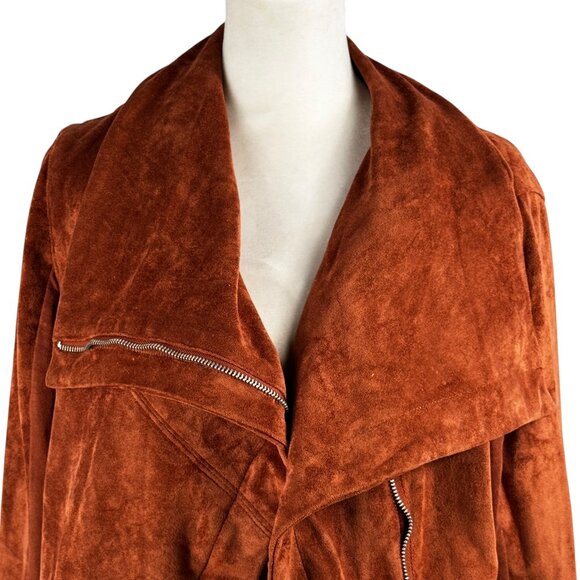 Beautiful! Blank NYC Suede-Like Oversized Collar Moto Jacket in Cinnamon… - Picture 5 of 8